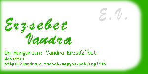 erzsebet vandra business card